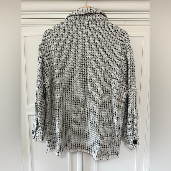 Zara Black and White Tweed Shacket - Picture 2 of 3